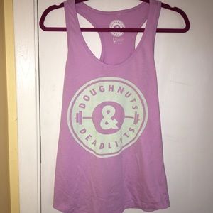 DOUGHNUTS & DEADLIFTS Tank, Lilac